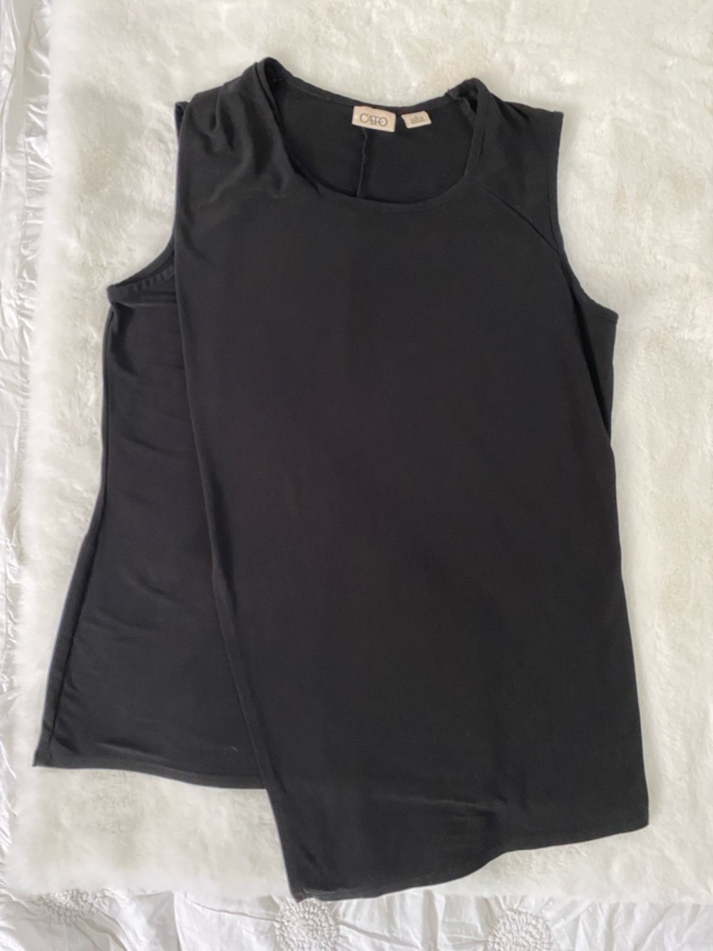 Cato Black Asymmetrical Sleeveless Tank Top. Size S